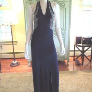 NWT Cache Halter Maxi Dress Plunge Neck Studded